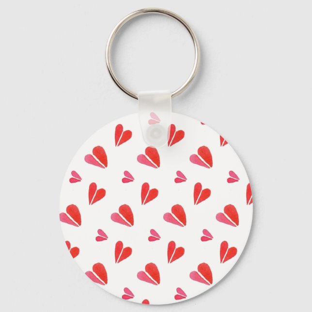 Mini Hearts Aluminium Circle Keychain (Front)