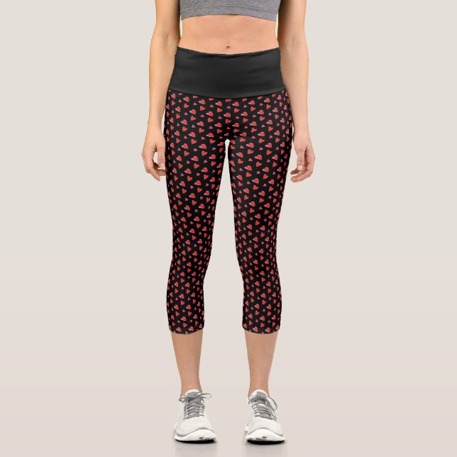 MINI HEARTS II High Waisted Capris (Front)