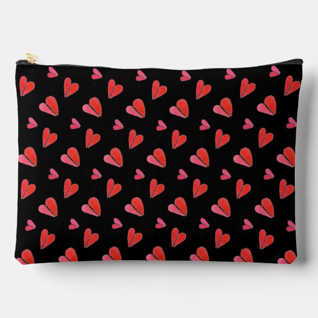 MINI HEARTS II Large Accessory Pouch Bag (Front)