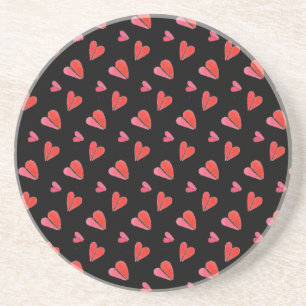 MINI HEARTS II Round Sandstone Coaster