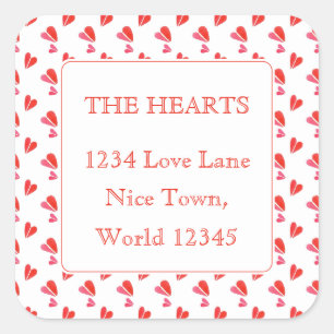 MINI HEARTS Large Square Address Envelope Seals