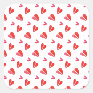 Mini Hearts Large Square Stickers