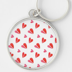 Mini Hearts Premium Round Keychain