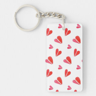 Mini Hearts Rectangle Acrylic Keychain