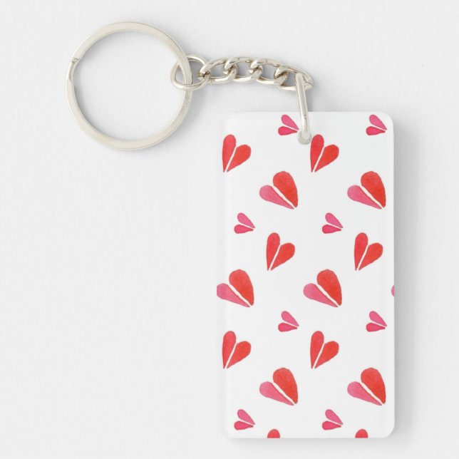 MINI HEARTS Rectangle Acrylic Keychain (Front)