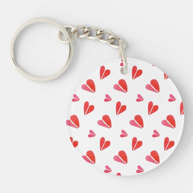 MINI HEARTS Round Acrylic Keychain (Front)