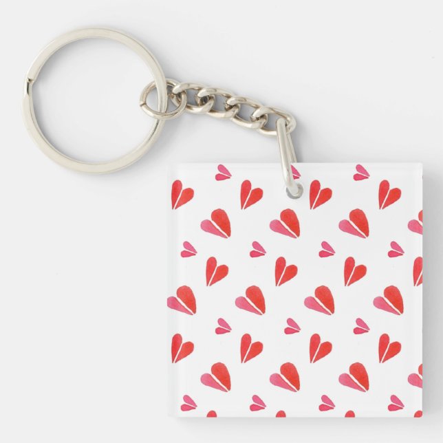 MINI HEARTS Square Acrylic Keychain (Front)
