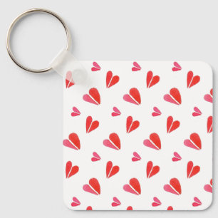 Mini Hearts Square Aluminium Keychain