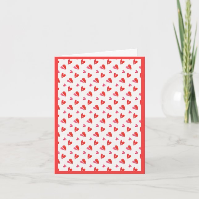 MINI HEARTS Valentine's Day Note Card / Red (Front)