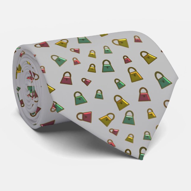 Mini Holiday Handbag Pattern Tie (Rolled)
