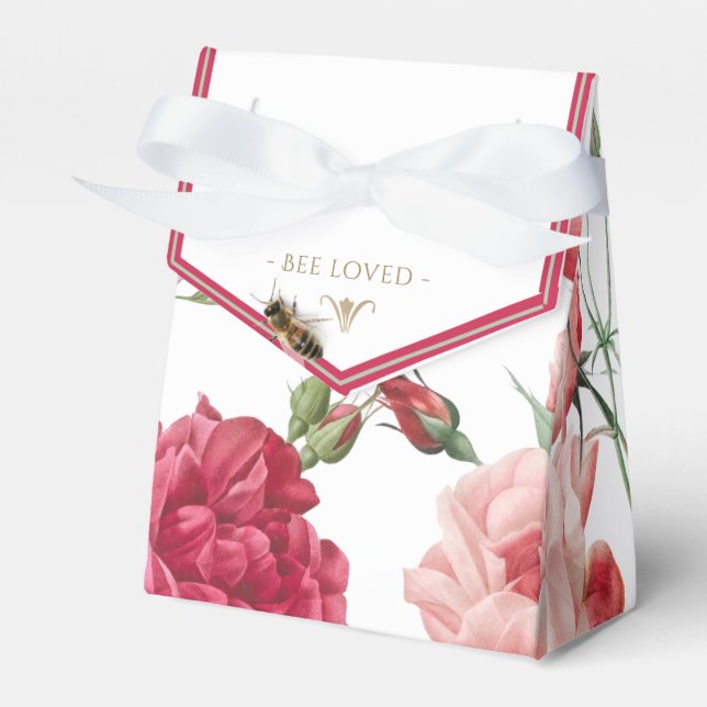 Mini Honeybee & Rose Gift Box for Lip Balm Trio (Front Side)