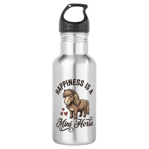 Mini Horse Vintage Engraving Cute Pony Shirt Desig 532 Ml Water Bottle