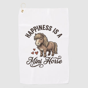 Mini Horse Vintage Engraving Cute Pony Shirt Desig Golf Towel