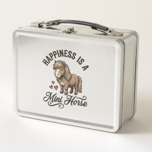 Mini Horse Vintage Engraving Cute Pony Shirt Desig Metal Lunch Box