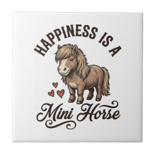 Mini Horse Vintage Engraving Cute Pony Shirt Desig Tile