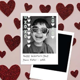 Mini Instant Photo Valentine Card Silver & White