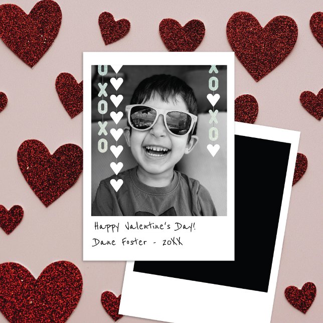 Mini Instant Photo Valentine Card | Silver & White (Creator Uploaded)