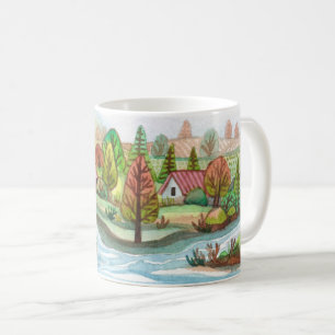 Mini Island Cottage Lakescape Coffee Mug