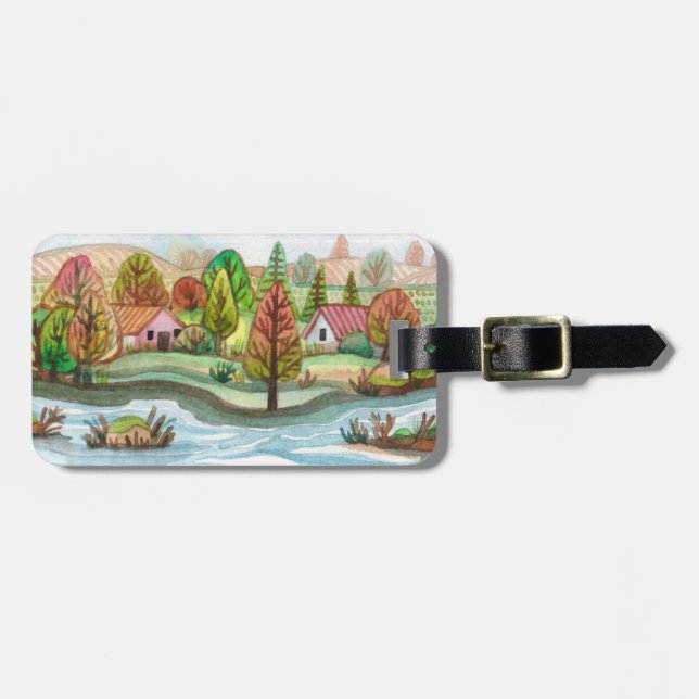 Mini Island Lakescape Luggage Tag (Front Horizontal)