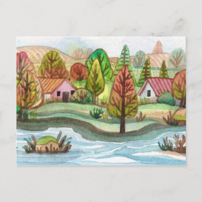 Mini Island Lakescape Postcard (Front)