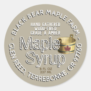 Mini Jug Label with Sap Bucket and Maple Leaf 