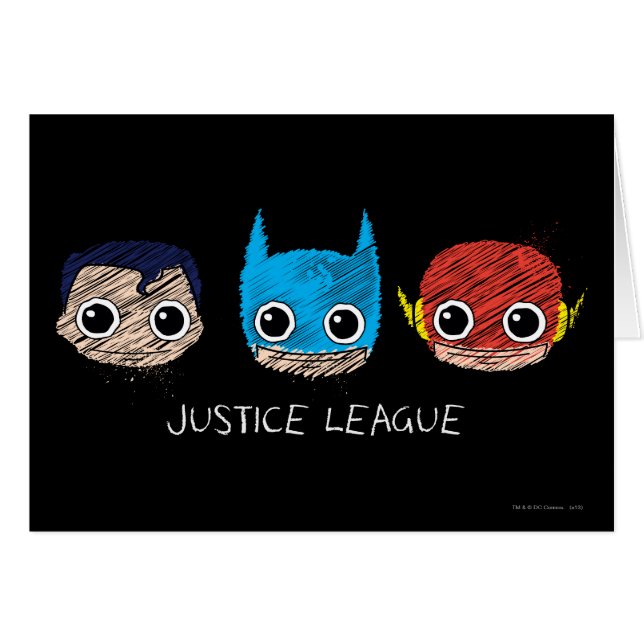 Mini Justice League Heads Sketch (Front Horizontal)