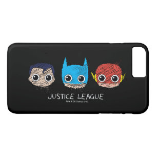 Mini Justice League Heads Sketch Case-Mate iPhone Case
