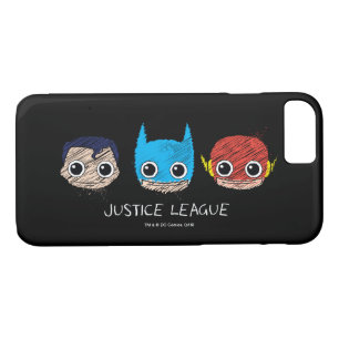 Mini Justice League Heads Sketch Case-Mate iPhone Case