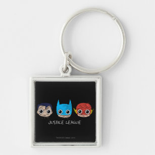 Mini Justice League Heads Sketch Key Ring