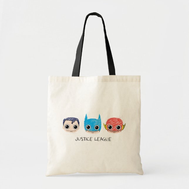 Mini Justice League Heads Sketch Tote Bag (Front)