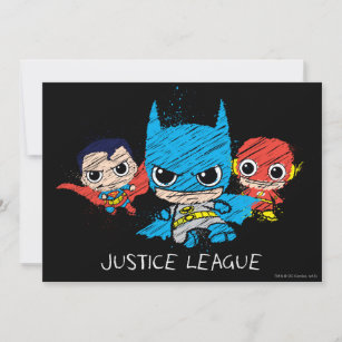 Mini Justice League Sketch Invitation
