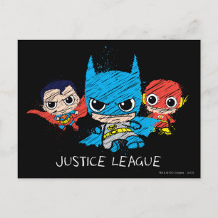 Mini Justice League Sketch Postcard