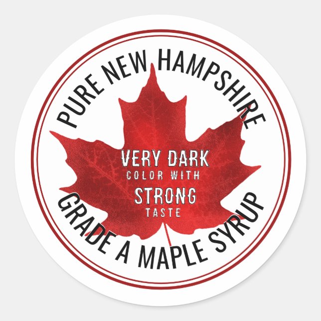 Mini Lid Grading Label Red Maple Leaf Very Dark  (Front)