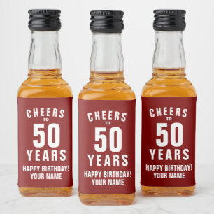 Mini Liquor Bottle Labels for 50th Birthday party