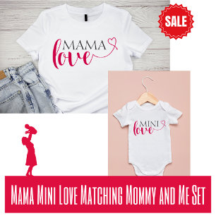 Mini Love Matching Mummy and Me Valentine Baby Bodysuit