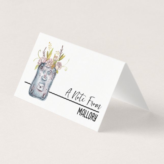 Mini Lunchbox Cards 🍎 Personalised with Your Name (Front)