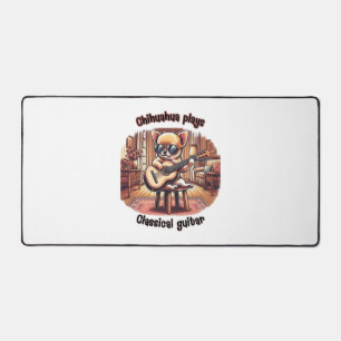 Mini Maestro Chihuahua Guitarist Desk Mat