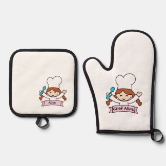 Mini Masterchef Oven Mitt for Little Cooks! Oven Mitt & Pot Holder Set