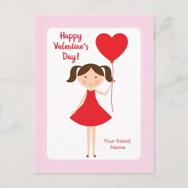 Mini Me Girl Class Valentine Cards (Front)