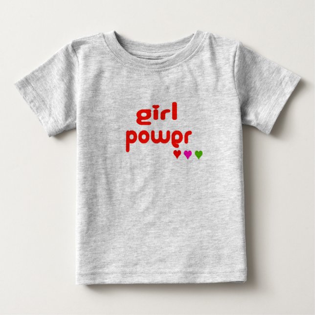 Mini Me Retro Girl Power Baby T-Shirt (Front)