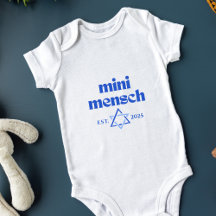 "Mini Mensch" Cute Funny Jewish Boy Modern Stylish