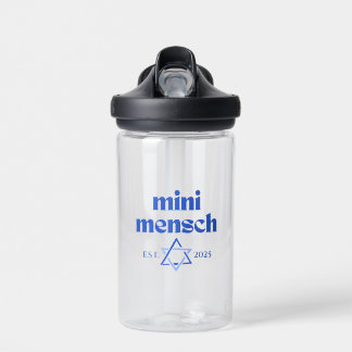 "Mini Mensch" Cute Funny Jewish Boy Modern Stylish Water Bottle