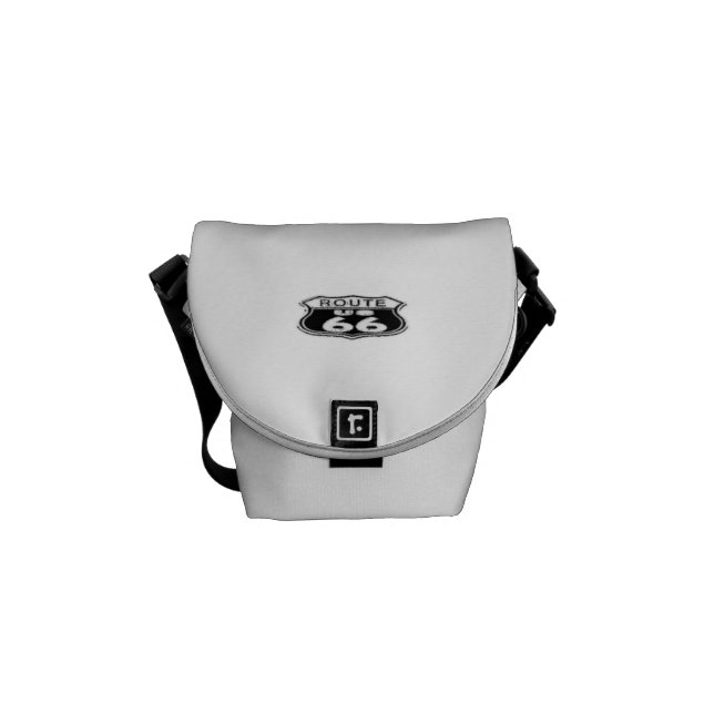 Mini Messenger Bag Inside Print - Route 66 (Front)
