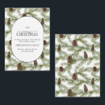 Mini Modern Arch Winter Pine Cone Merry Christmas Card<br><div class="desc">What better way to spread holiday cheer than with our Mini Modern Arch Winter Pine Cone Merry Christmas Note Card? This beautiful 3.5x2.5 card features a modern winter greenery pattern of winter fir cones and greenery, behind the pill shaped inset featuring your holiday greetings. The word "Merry" is elegantly written...</div>