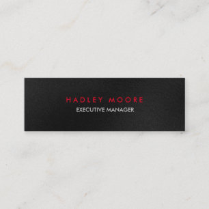 Mini modern grey red professional trendy plain business card