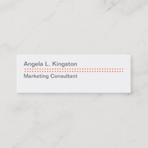 Mini modern micro dot cheery red grey custom business card