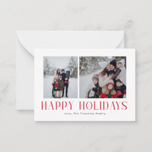 MINI Modern & Minimal Happy Holidays 2 Photo Red Card