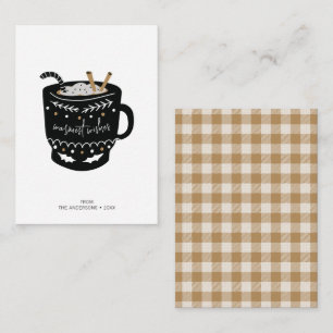 Mini Modern Warmest Wishes Hot Cocoa Holiday Card