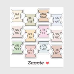 Mini Monthly Index Tab Pastel Bujo Planner Folded 