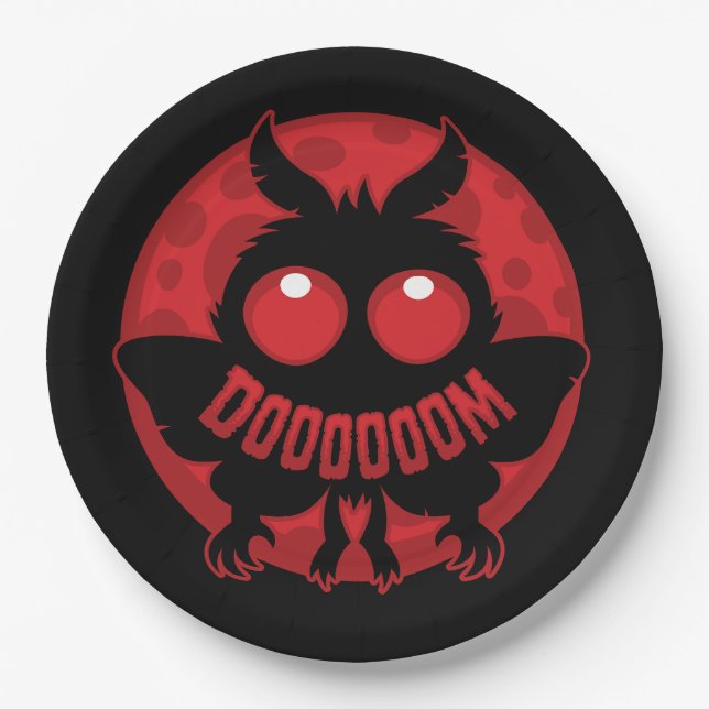 Mini Moonlit Mothman of DOOOOOOM Paper Plate (Front)